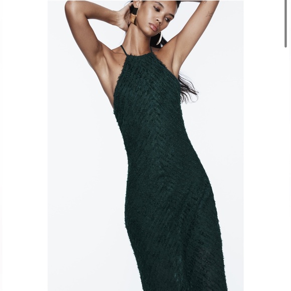 ZARA HALTER DRESS WITH FRINGE - Picture 4 of 13